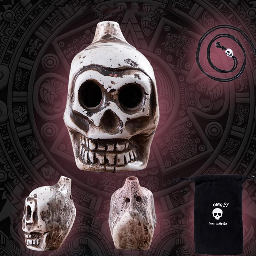 Aztec Death Whistle Skull Spooky Human Death Scream Loud Whistle Human Prank High Decibels Whistle Camping Emergency Tools