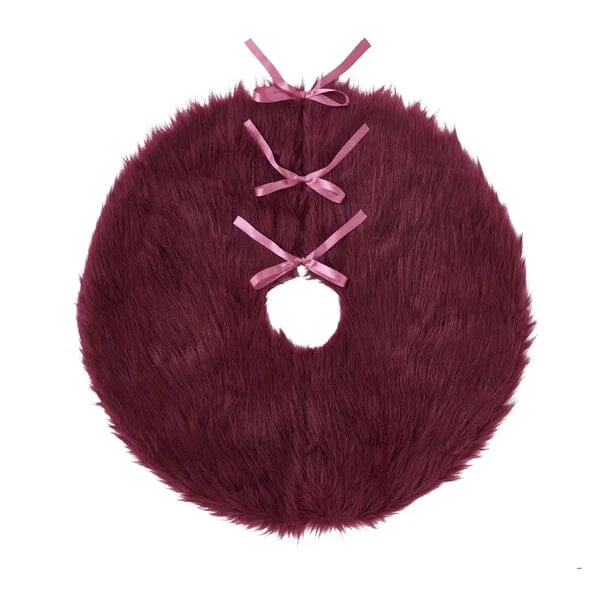 Tree Skirt Fur Dark Red