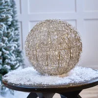 13" 70 LED Warm White Gold Ball