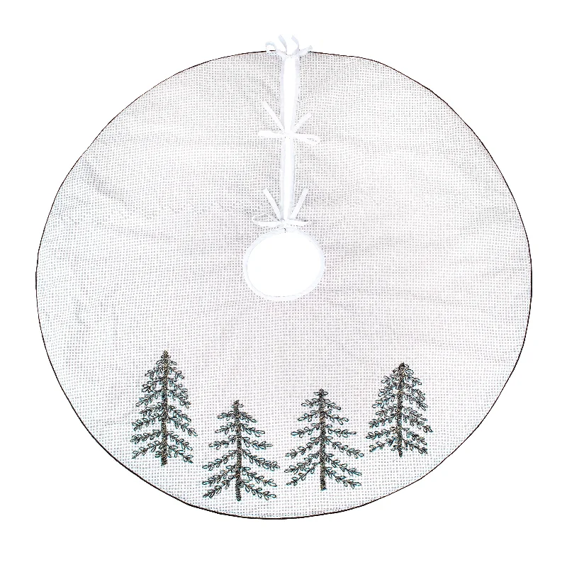 52 in. HGTV Home Collection Embroidered Evergreens Tree Skirt