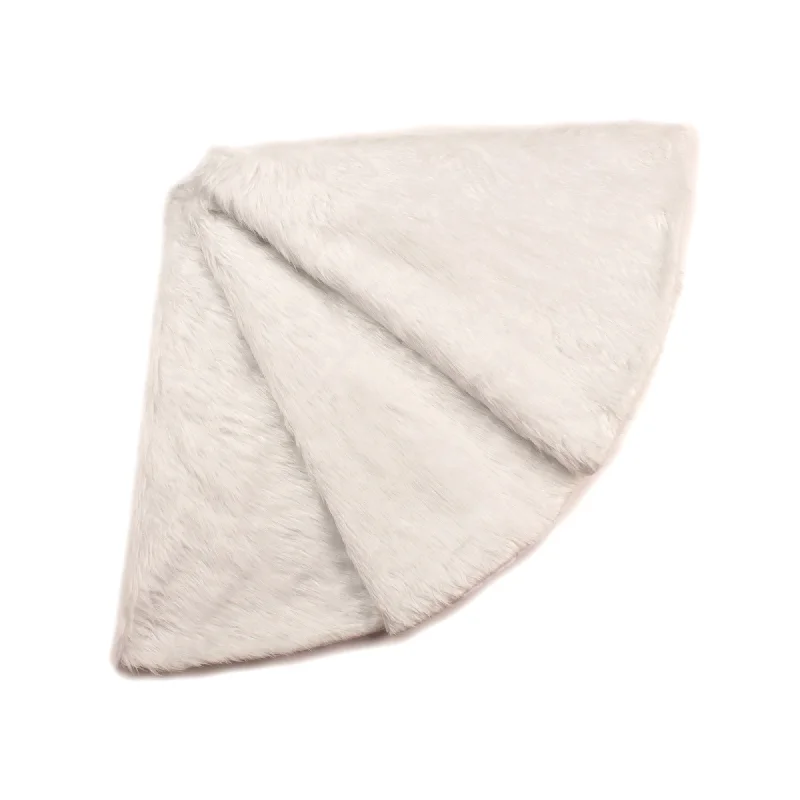 78cm Faux Fur Christmas Tree Skirt White 078004