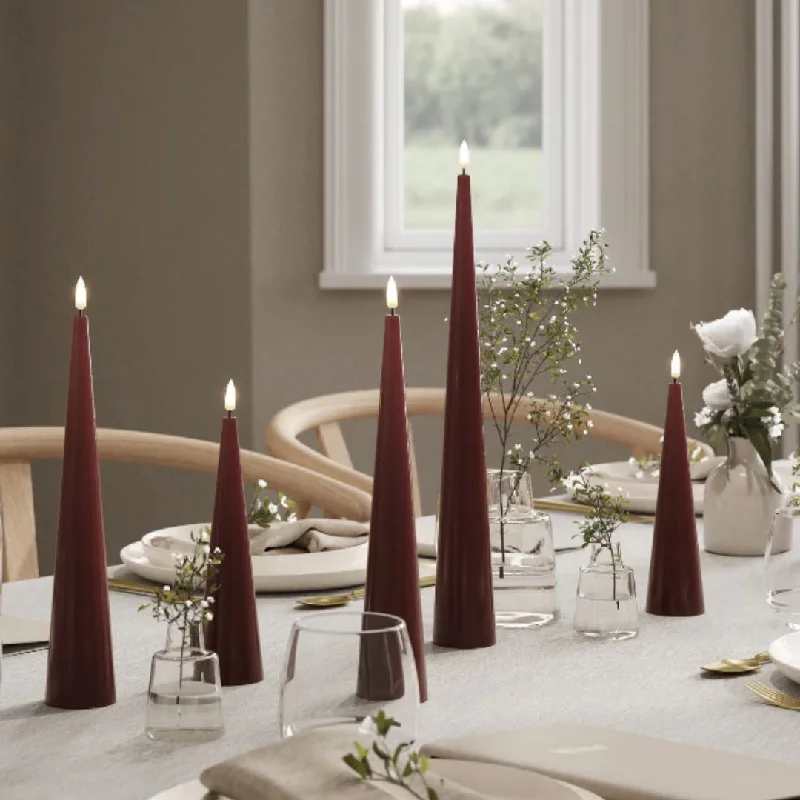 Christmas LED Candle Cone Burgundy