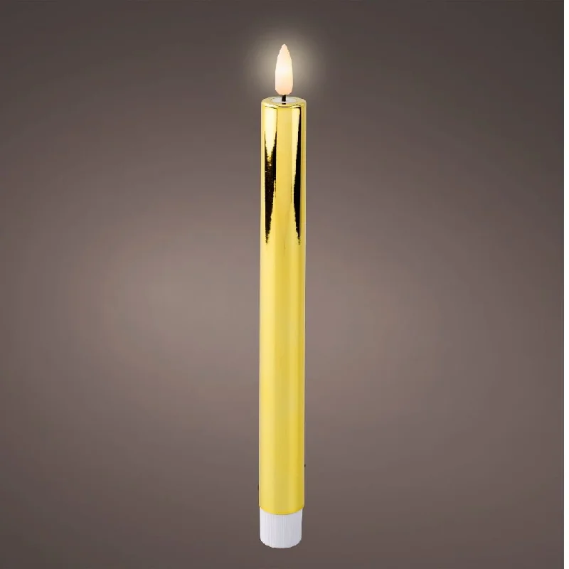 LED Wick Dinner Candles Gold - 2 Pack