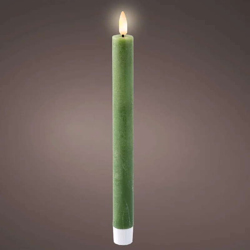 LED Wick Dinner Candles Green - 2 Pack