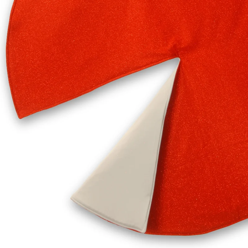 54 in. Christmas Tree Skirt, Red/Silver, Reversable