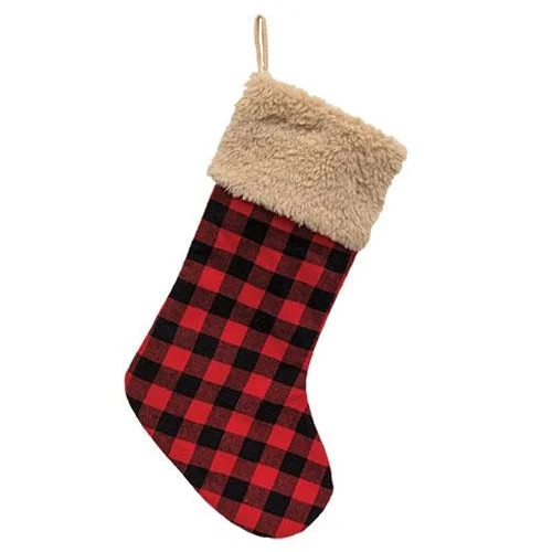 Red & Black Buffalo Check Christmas Stocking