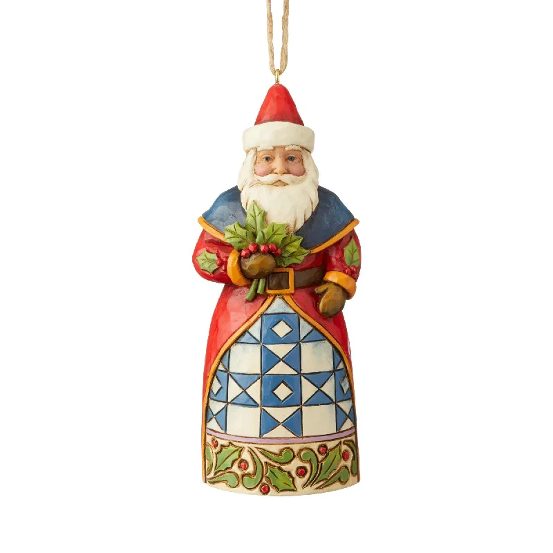 Santa with Holly Ornament - Jim Shore