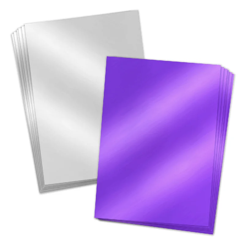 Satin Silver & Purple Mirri Mixed A4 Cardstock, 20 sheets