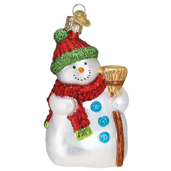 Snowman with Broom Ornament - Old World Christmas